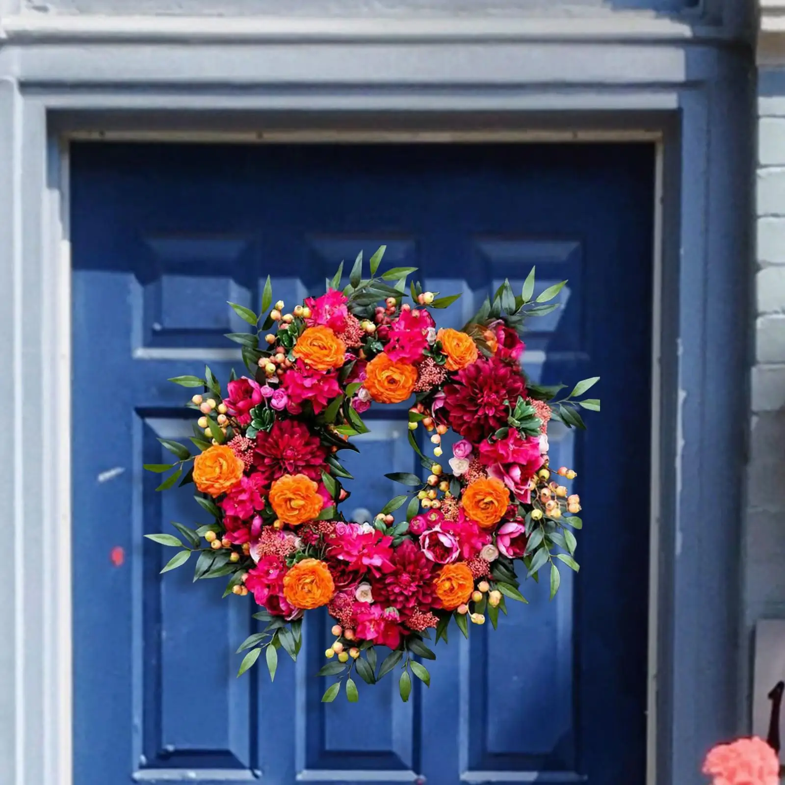 

Цветочный венок 18 дюймов, искусственные зеленые листья, фермерская стена, входная дверь, большая гирлянда, на день матери, пасхальный декор, ...