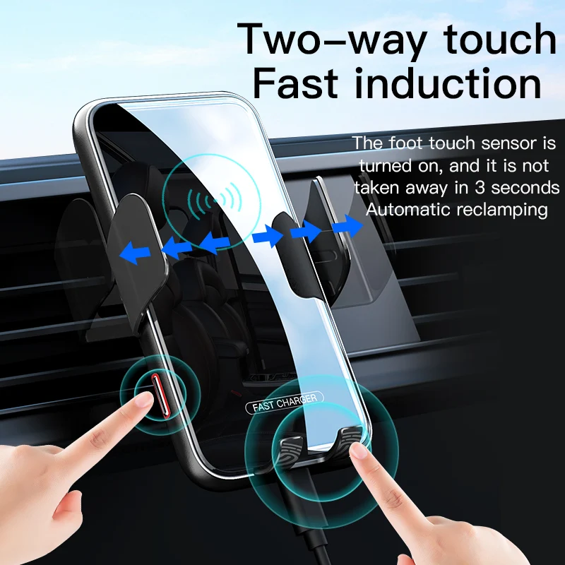 

Car Mount Qi Wireless Charger For Huawei Mate 40E Mate 30E Pro P40 Pro P50 Quick Charge 15W Fast Charging Phone Holder Stand