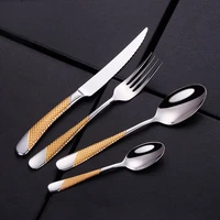kitchen tableware gold cutlery set stainless steel cutlery gold fork spoons knives western mirror dinnerware set dishwasher safe