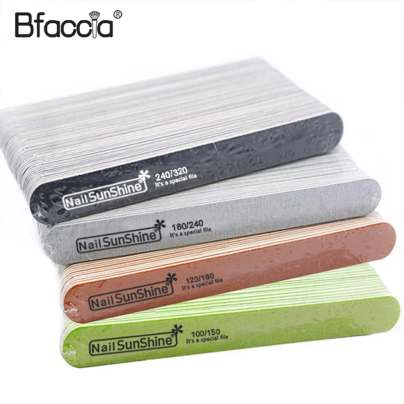 Пилочки для ногтей разноцветные 80/320 дюйма деревянная Толстая наждачная бумага