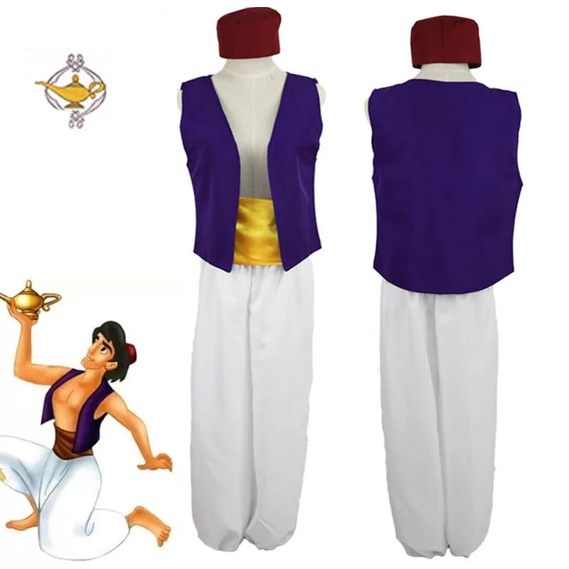 

Новинка 2022, костюм для косплея Aladdin Lamp Prince для мужчин, короткий жилет, брюки, шапка на подтяжках, костюм для Хэллоуина, карнавала, вечевечерни...