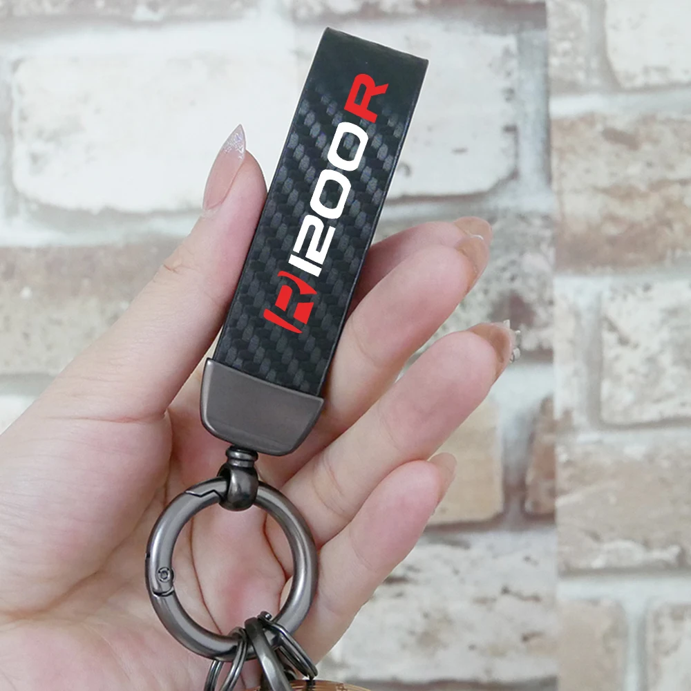 

New Motorcycle key chain Ring Carbon Fiber Metal Keychain Horseshoe Buckle for BMW R1200GS R1200RT R1200GS Motorcycle Keychain