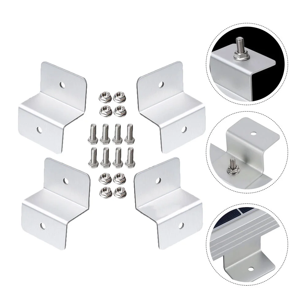 

4 Pcs Solar Panel Z Brackets Adjustable Roof Fixing Braces Rv Boat Mounting Support