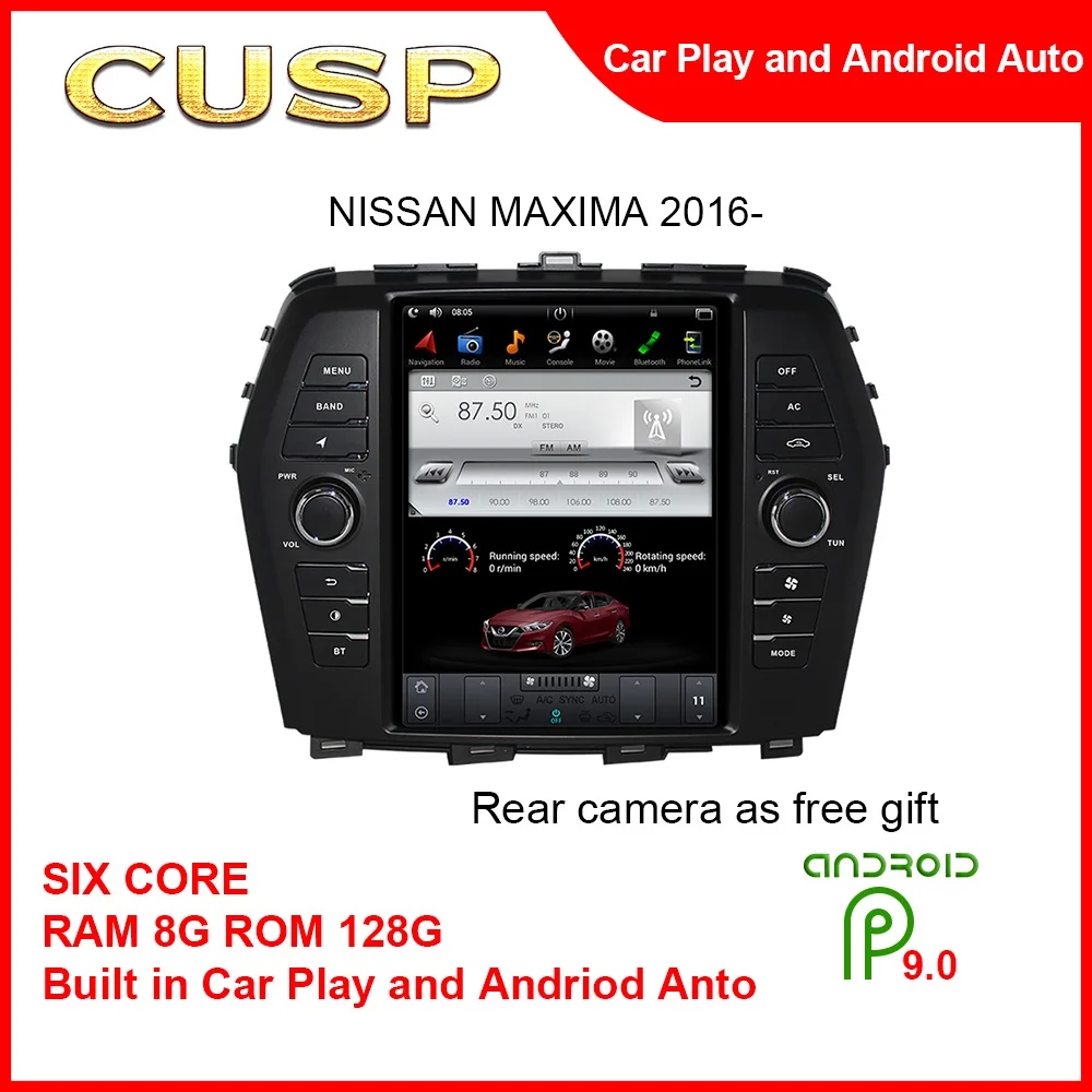 Tesla Style Android автомобильное радио 10,4 дюймов 4G + 64G для NISSAN MAXIMA 2016-водонепроницаемый внешний автомобиль Bds Glonass автомобильная антенна GPS Play