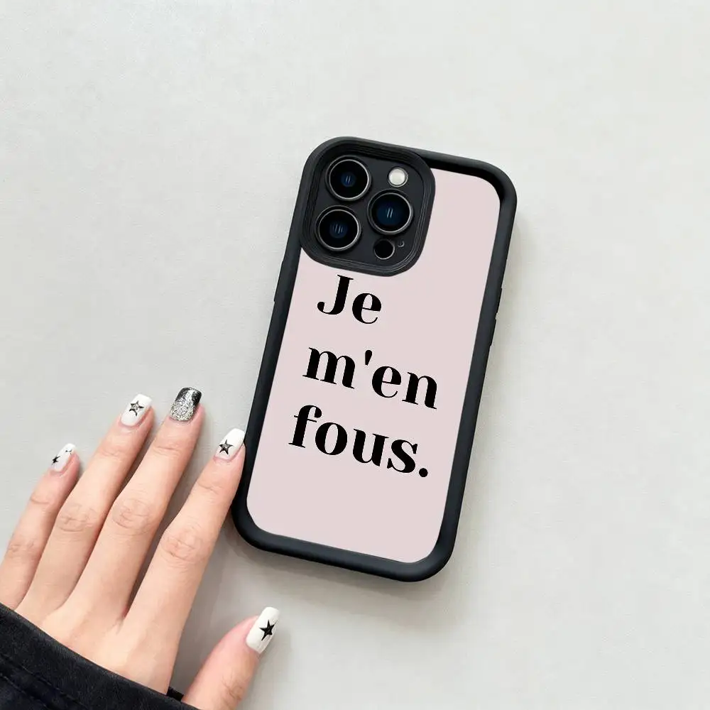 Фото Чехол для телефона Je M'en Fous с французской цитатой, чехол для телефона для Iphone 17, Air 16, 15, 14, 13, 12, 11 Pro Max, чехол из ТПУ для ПК №3