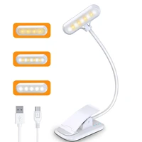 clip on book light usb rechargeable reading light for bed dimmable led reading lamp with flexible gooseneck night light for kids