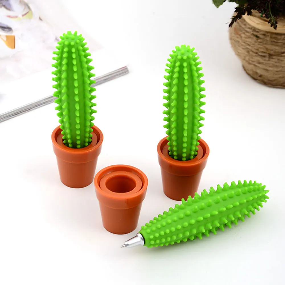 

Cute Stationery Supplies Multifunction School Cartoon Cactus Ballpoint Pen Funny Children Gift Black Ink Teacher For Student