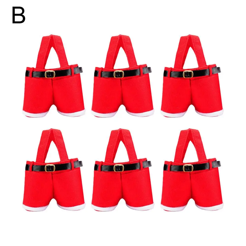 6 шт. стильная сумка с брюками Санта-Клауса милые сумки мешки для чулок подарочные