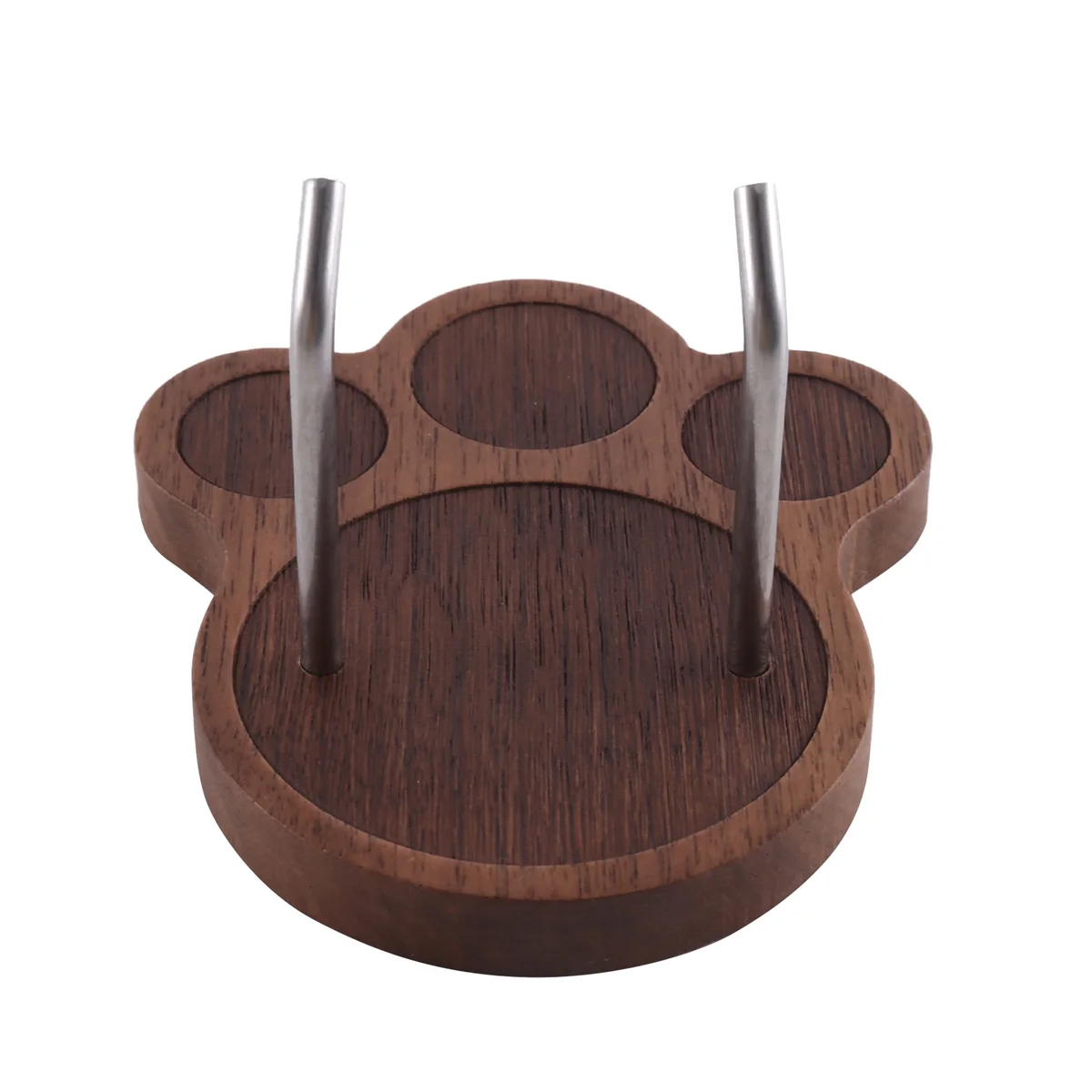 

Lovely Bear Paw Shape Espresso Portafilter Wall Rack with 2 Stainless Steel Hooks Suitable for 51/54/58mm Portafilter