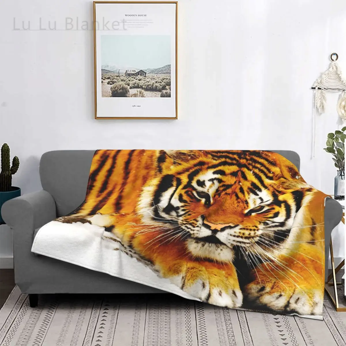 

Siberian Tiger Blankets Flannel All Season Big Cats Wild Animals Animal Breathable Soft Throw Blankets for Bedding Car Quilt