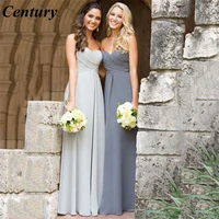 century chiffon sweetheart bridesmaid gowns floor length grey bridesmaid dresses floor length wedding guest party gowns 2022
