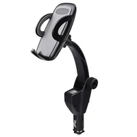 2022 3 in 1 car mount cigarette lighter rotatable phone holder with dual usb ports csl88