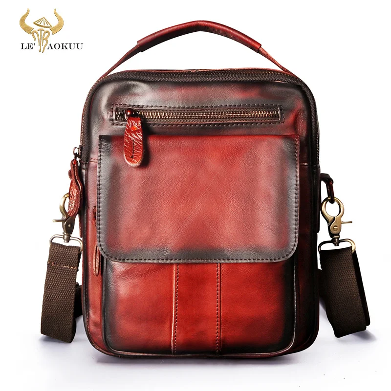 

Bull Natural Leather Male One Shoulder Messenger bag For Men Travel Cross-body Bag 10" Pad Tote Mochila Satchel bag 5008