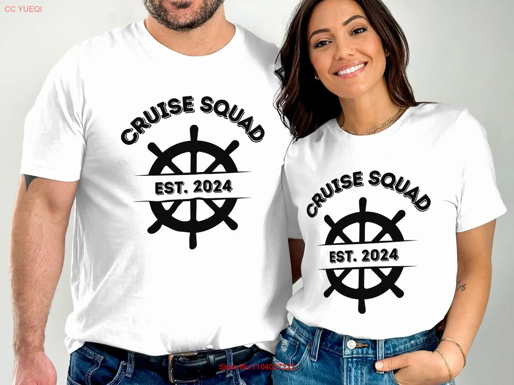 Футболка Cruise Squad Est 2024 морские тематические группы одинаковые отпускные