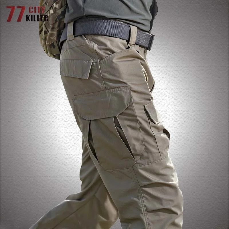 

Multi-pocket Tactical Pants Men Waterproof Wear-resistant SWAT Combat Cargo Trousers Military Anti-Pilling Stretch Work Joggers