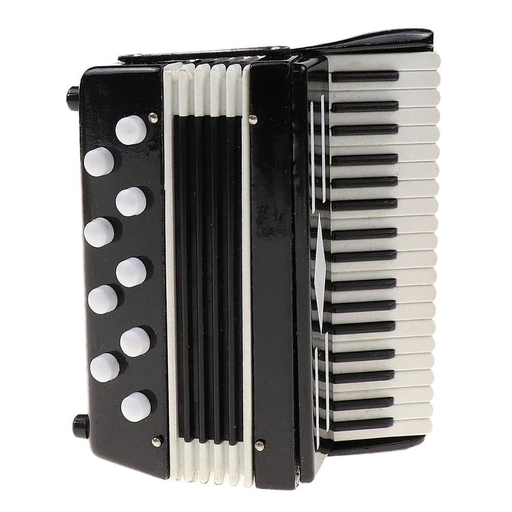 

1pc Simulation Accordion Miniature Ornament Mini House Scene Decor (Black)