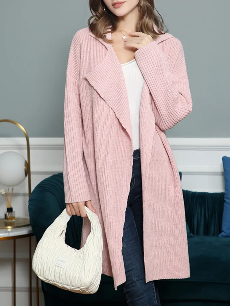 

Women Sweater Knitted Cardigan Long Sleeve Casual Hooded Elegant Streetwear Outerwear Tops Fashion New 2022 Autumn Winter