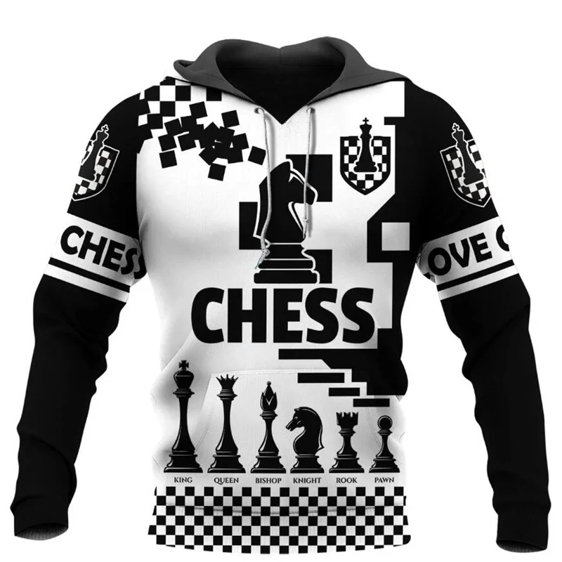 

2022 New Love Chess Art 3D Full Print Hoodie Unisex Long Sleeve Sweatshirt Casual Zip Hoodie Men's Sportswear
