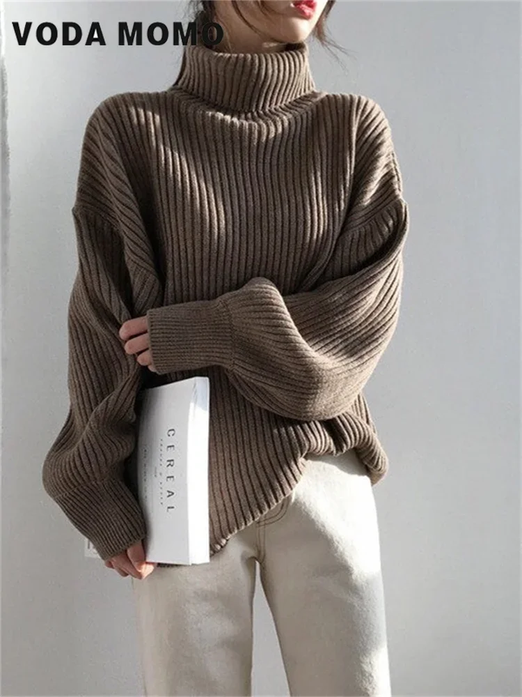 

Knitwear Sweaters For Women 2023 Ladies Tops Loose Autumn Winter Turtleneck Sweater Women Pullover Korean Fashion Long Sleeve