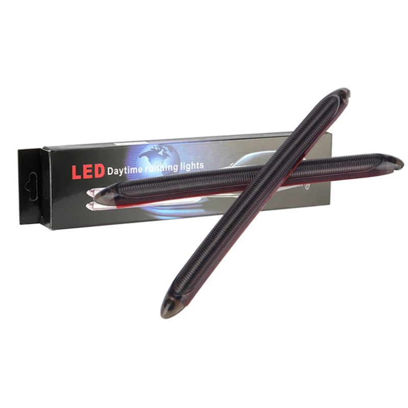 Автомобильные светодиодсветодиодный дневные ходовые огни, 2 шт., водонепроницаемые светодиодные Автомобильные фары, белый дневной свет потока, желтый сигнал поворота, универсальная лампа 12 В