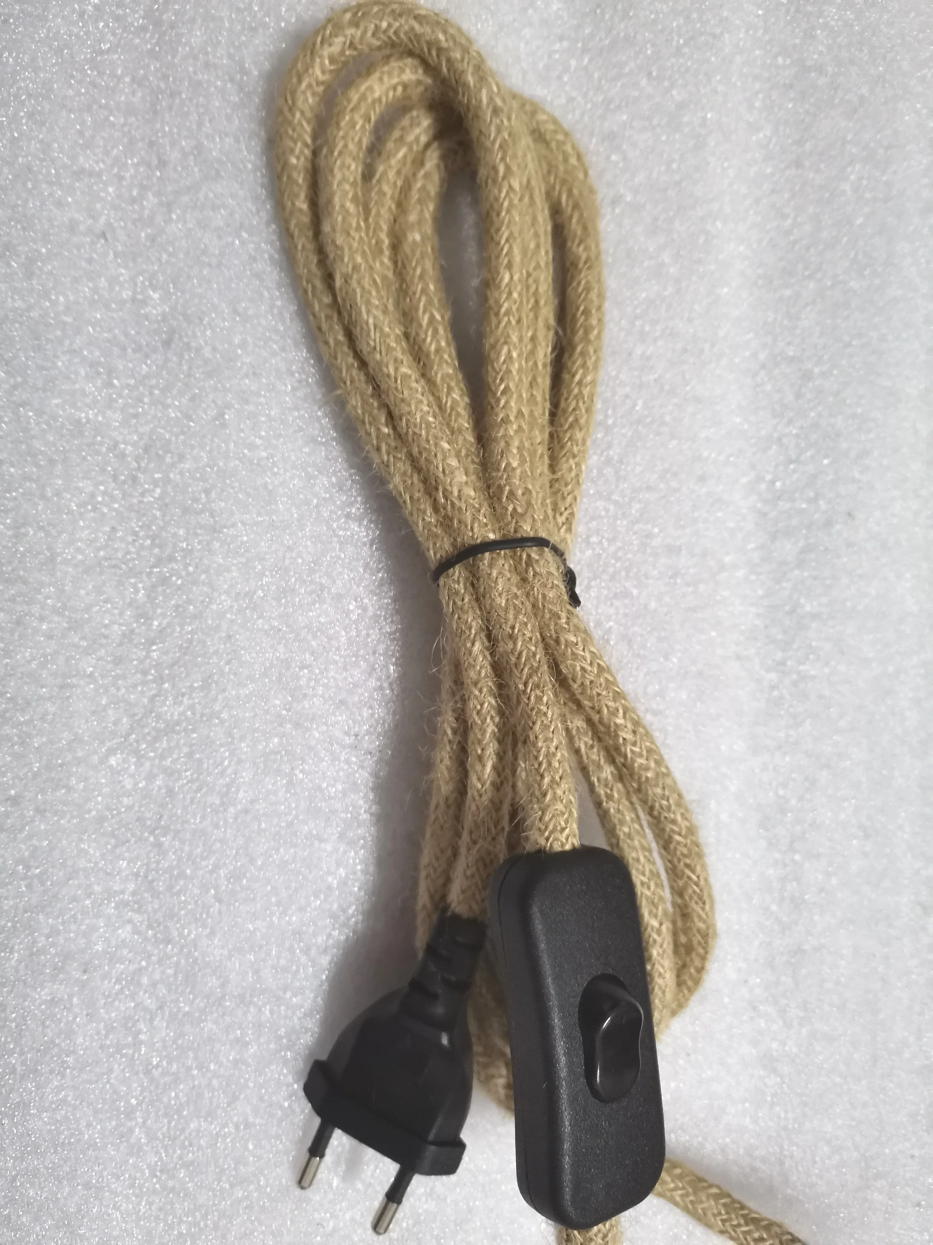 

Шнур питания с вилкой европейского стандарта, винтажный конопляный шнур, 2 метра, 3 метра, конвертированный с переключателем ВКЛ/ВЫКЛ для ретро-подвесного светильника, дизайн освещения, декор