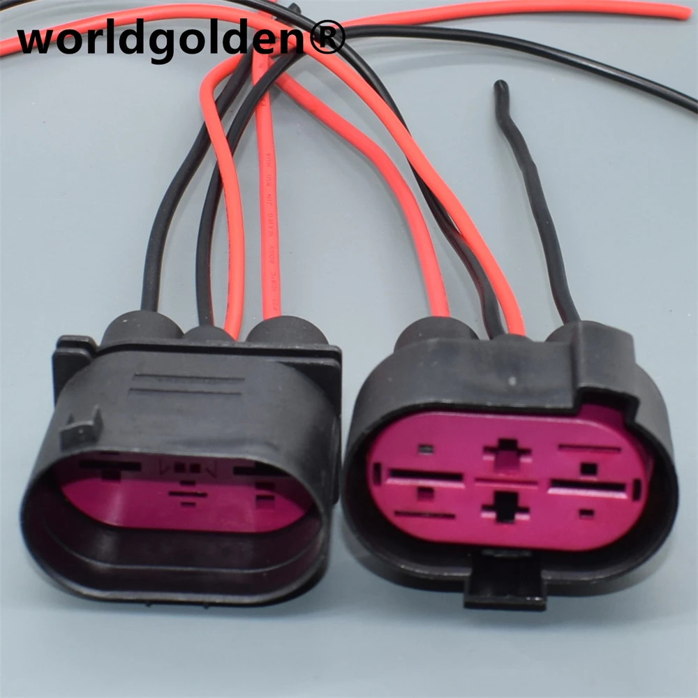

Worldgolden, 4 отверстия, 1J0906444, 1J0906234, Автомобильный датчик кислорода, жгут проводов, автомобильная электронная вилка вентилятора для VW