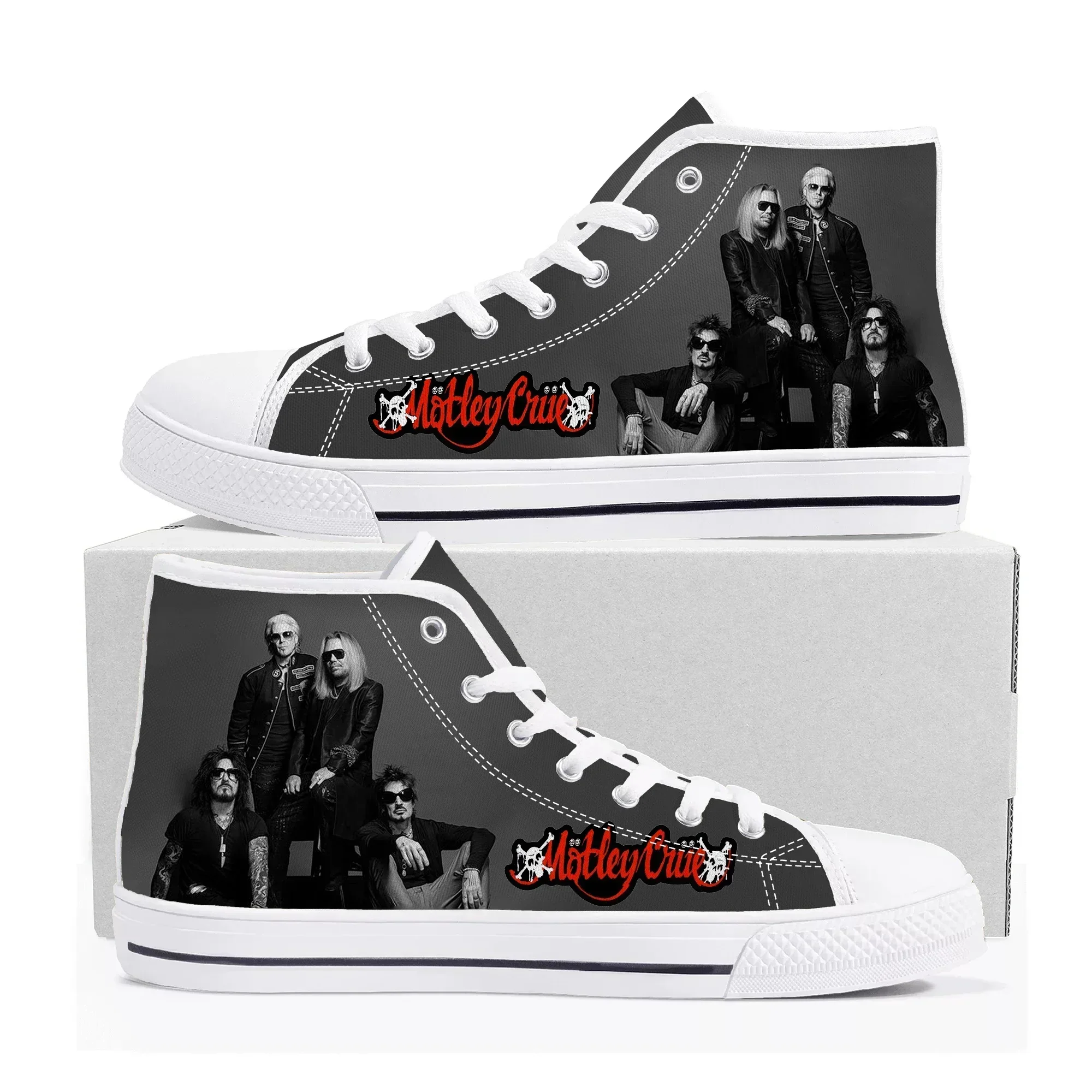 Фото Кеды Band 80S Metal Vintage C-Crue High Top для мужчин, женщин и подростков, высококачественные повседневные кеды из канваса M-Motley, изготовленные на заказ №2
