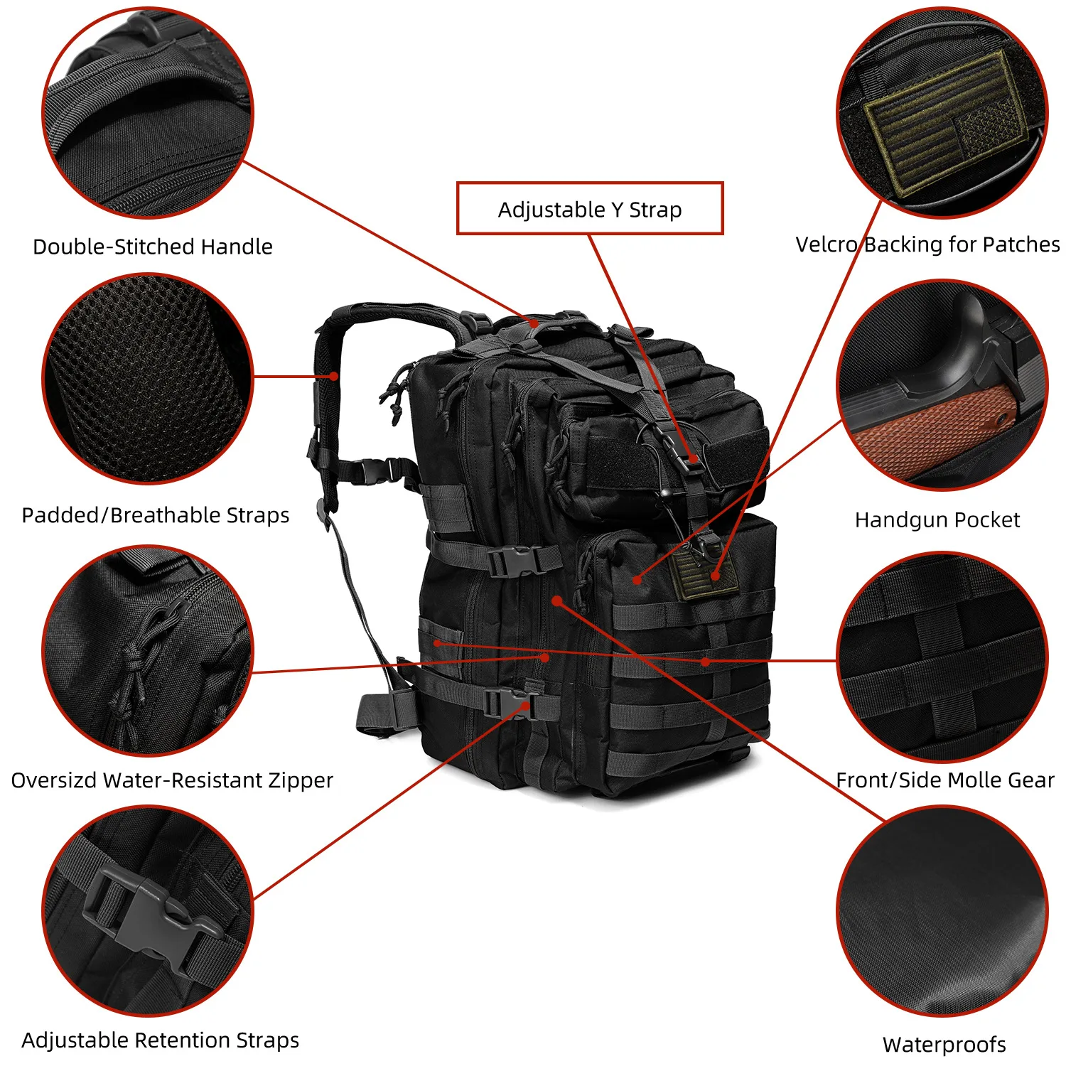 55L Mountaineering Backpack, Military Tactical Backpack Army Molle Multifunctional Large Capacity Field Camo back packs