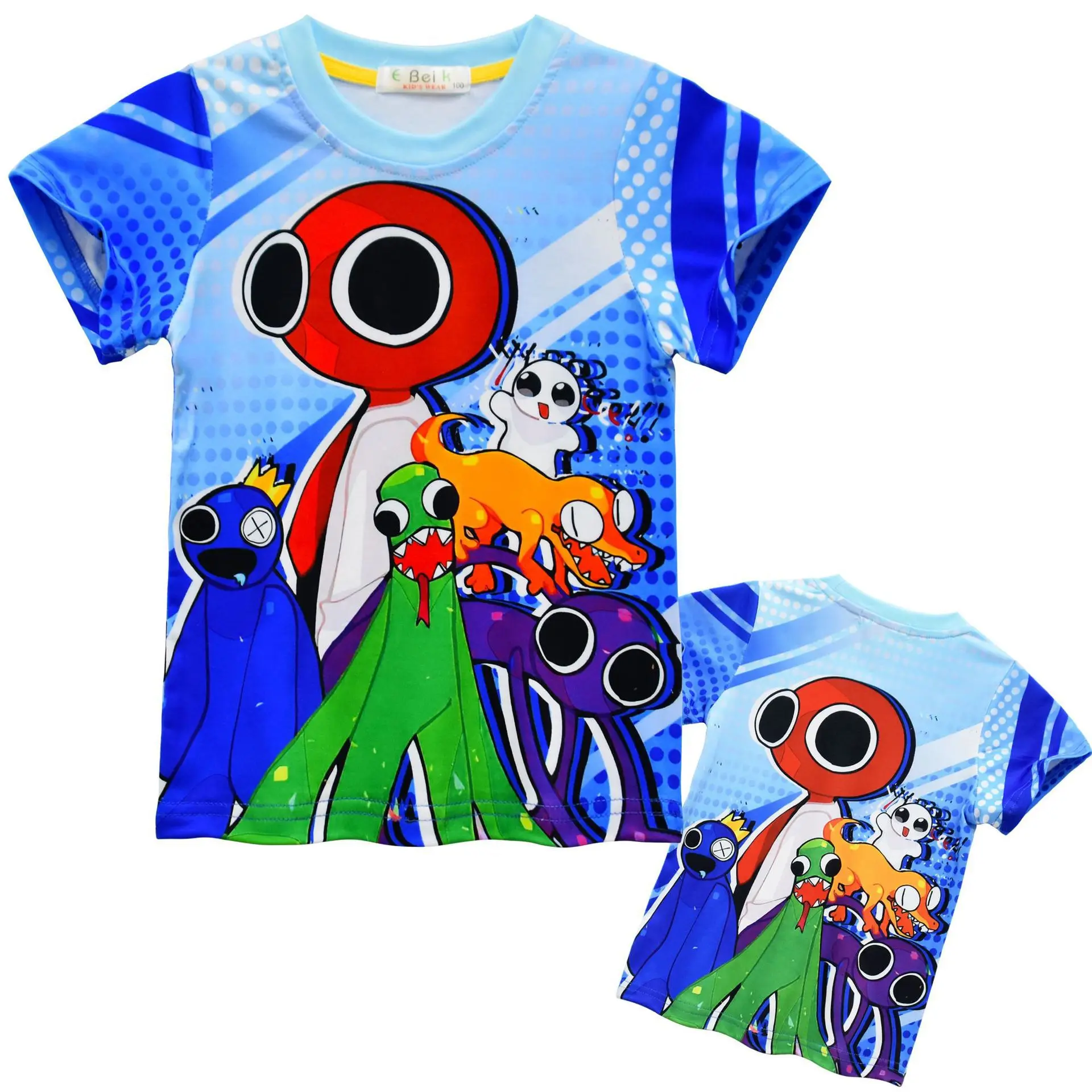 

Boys Rainbow Friend Short Sleeve T-shirts Shorts Set Children Summer Sweatshirt Cartoon Teenager Tops Girls Birthday Clothing