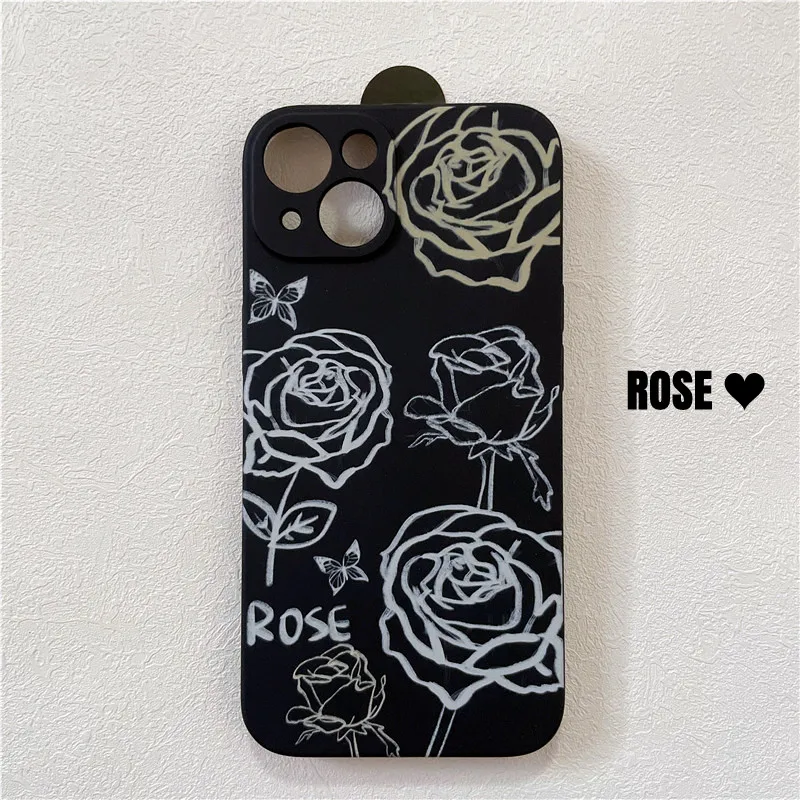 

Retro Hepburn Black RosexsApple13promaxNiche12Silicone11Phone CasexrSoft Lines8p