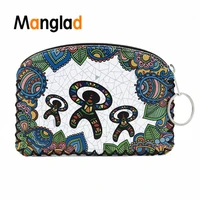 manglad women coin purse cute printing retro ladies small wallet pocket headset line pouch credit card holder lipstick bag gift