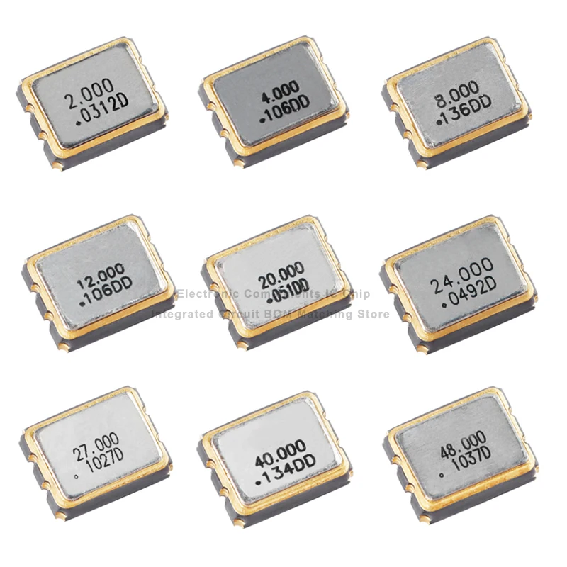 Кварцевый генератор SMD 3225, 10 шт., 4-50 МГц, 3,3 В, 8 МГц, 10 МГц, 12 МГц, 16 МГц, 20 МГц, 24 МГц, 25 МГц, 26 МГц, 27 МГц, 30 МГц, 32 МГц, 32,768 МГц, 48 МГц