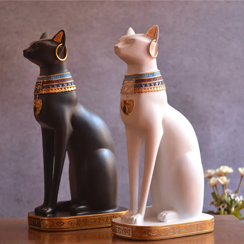 

Egyptian Bastet Incarnation Goddess God Art Sculpture Vintage Cat Statue Figurines Decoration Resin Craft Home Decor Accessories
