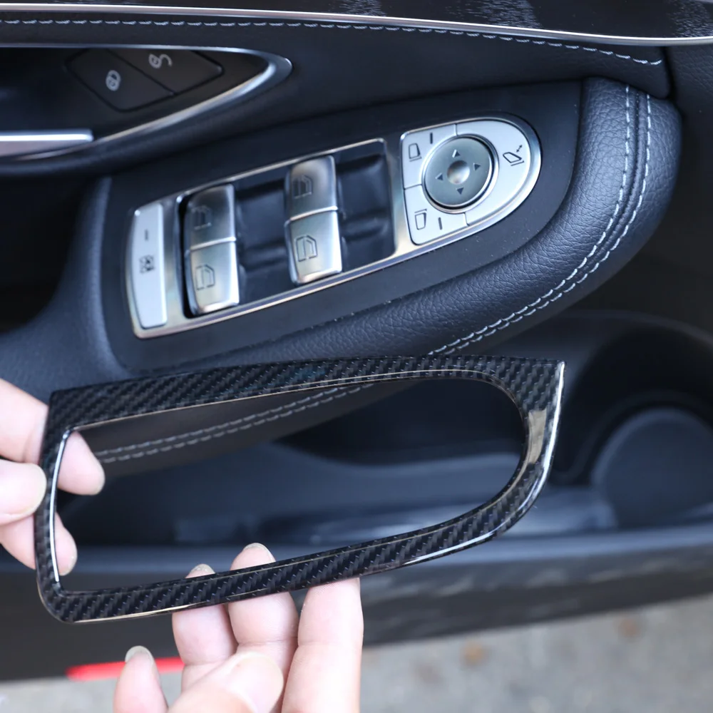 

Автомобильный Стайлинг крышка отделка кнопки стеклоподъемника Переключатель из нержавеющей стали с блестками интерьер яркий для Mercedes Benz новый C Класс W205 GLC