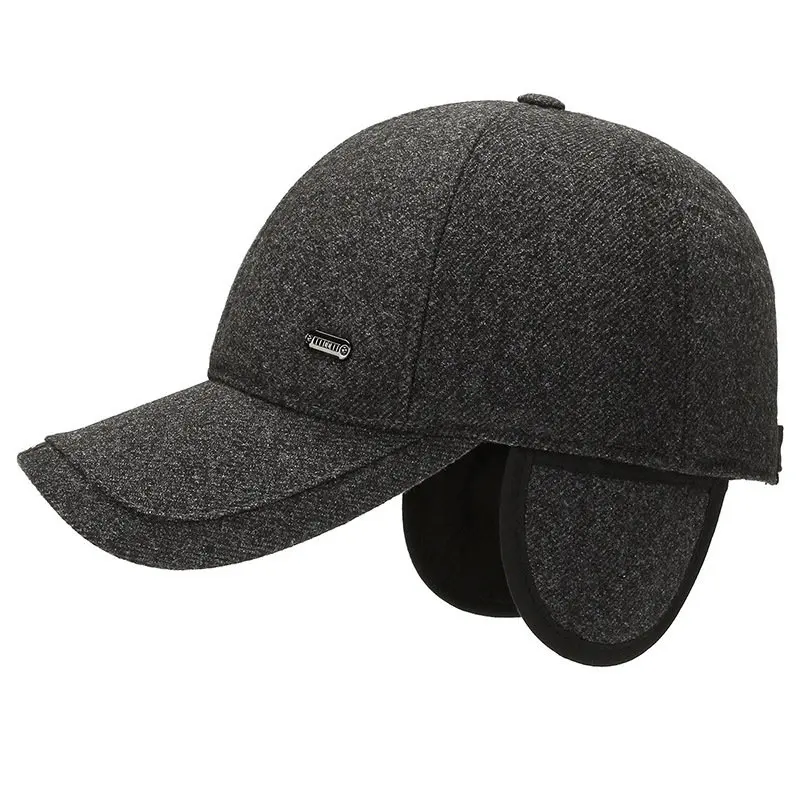 

Fashion Autumn Winter Large Size Tweed Baseball Cap Snapback Men Hat Outdoor Keep Super Warm Bone Dad Adjustable Hats