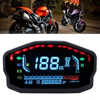 dc8 12v universal motorcycle color screen lcd digital tachometer speedometer waterproof sun proof odometer for 1 2 4 cylinder