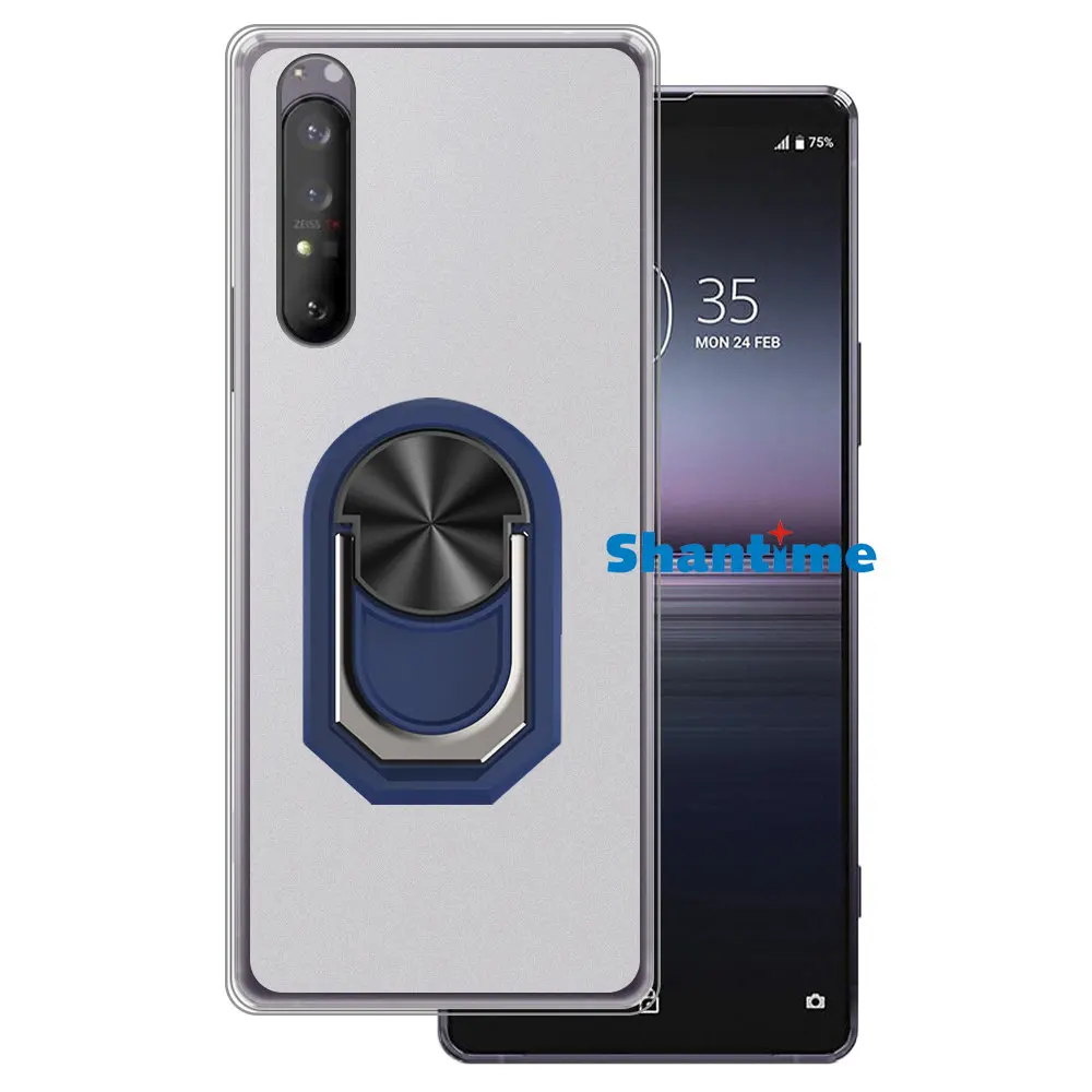 Роскошный противоударный чехол с кольцом-держателем для Sony Xperia 1 II мягкий