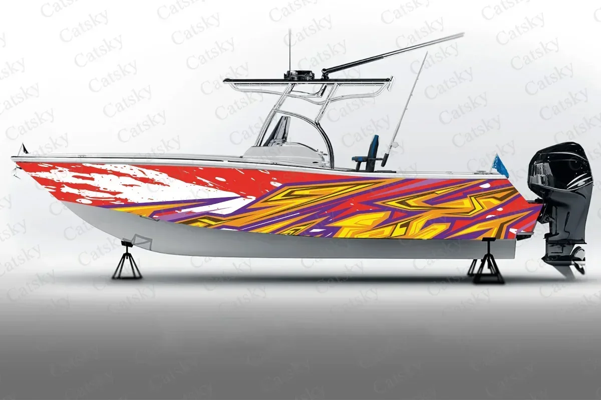 Геометрическая неправильная векторная абстракция наклейка на лодку упаковка