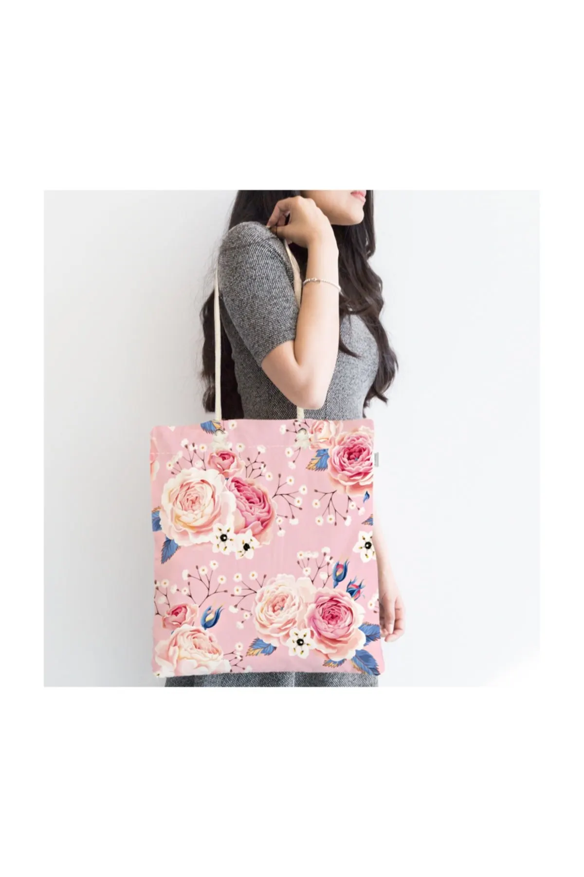 Женская пляжная сумка, тканевая сумка-тоут на молнии с принтом в виде пудры, модная летняя большая сумка для покупок через плечо