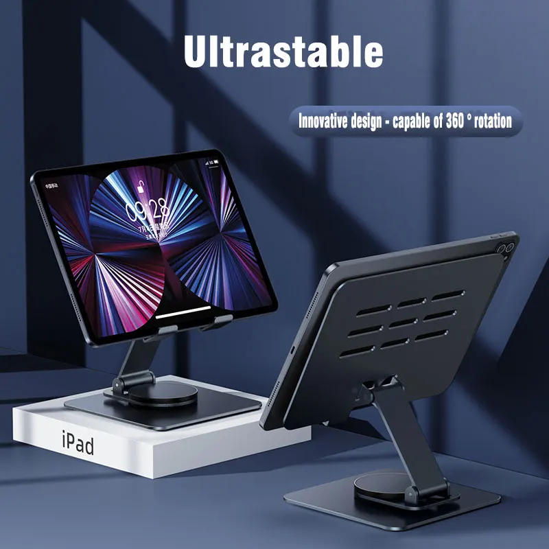 

Foldable Tablet Bracket Stand 360 Rotating Hollowed Notebook Holder Desk for 4.7-12 inch Tablet Mount for Ipad Accessories