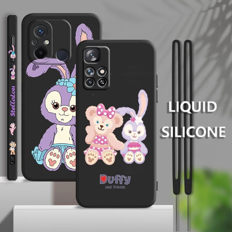 

StellaLou Disney Cute For Xiaomi Redmi 12C 11 Prime A1 10 10X 9 9A 9T 9AT 8 8A 7 Pro 4G 5G Liquid Left Rope Phone Case Fundas
