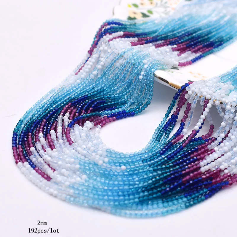 192 шт./партия градиентные бусины для изготовления ювелирных изделий 2 мм