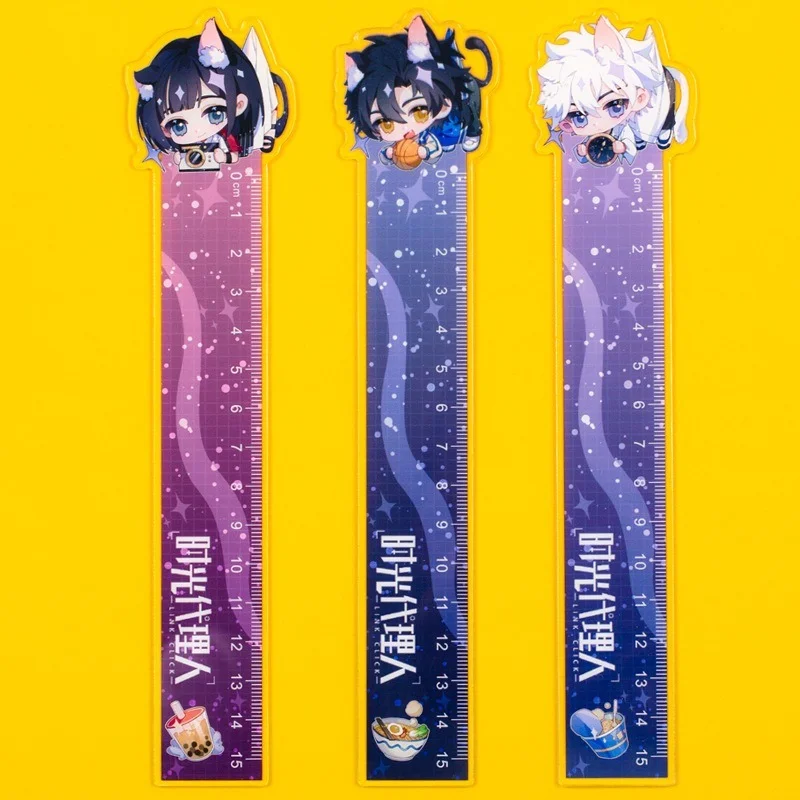 

Cartoon Rulers Kawaii Time Agent Stationery Straight Ruler Drafting Supplies Learning Student Office Supplies Children School