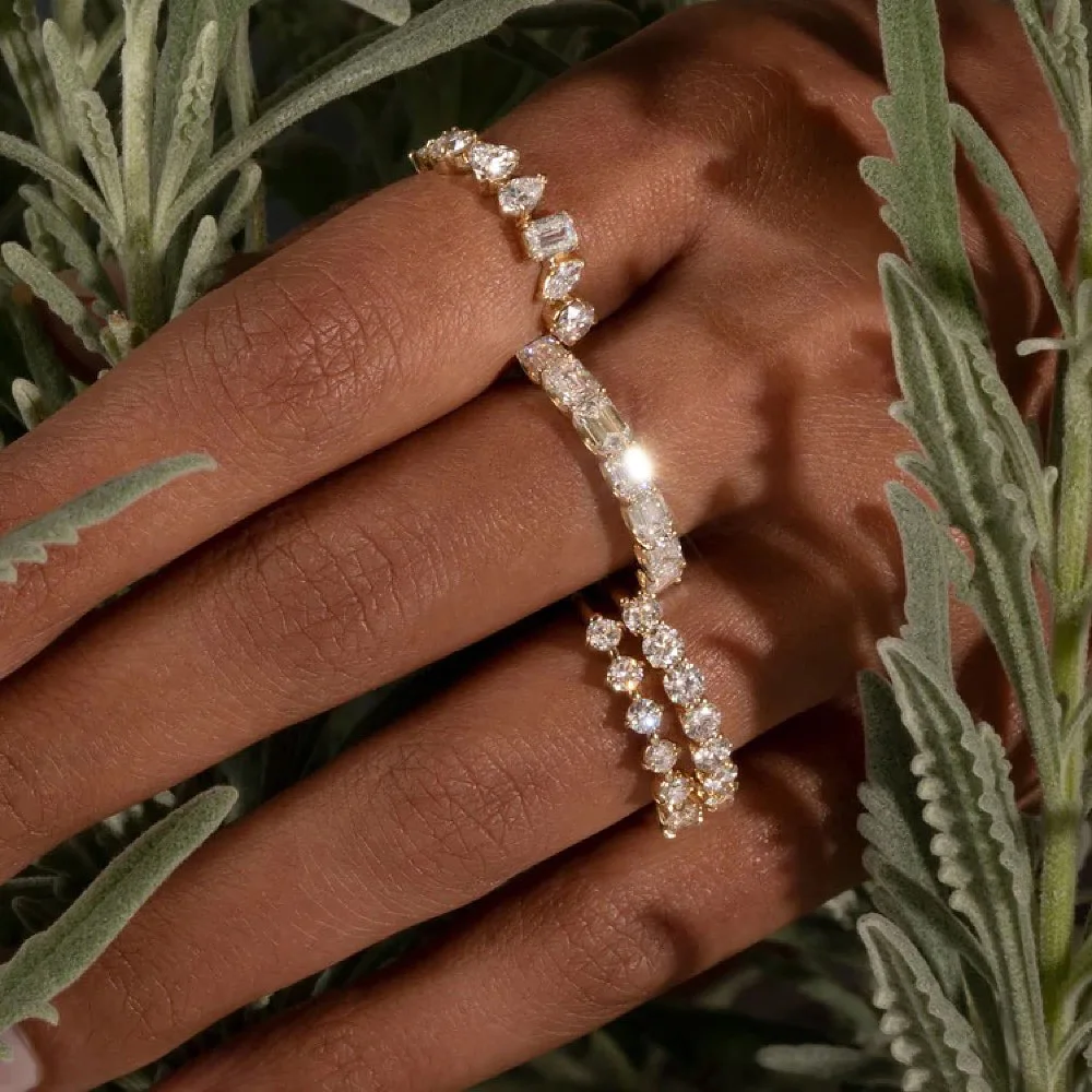

Simple Women's Ring Gold Color Geometry Cubic Zirconia Minimalist Stacking Rings Finger Accessories Female Jewelry Gifts R