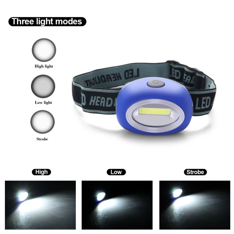 Купи Mini COB LED Headlamp 3 Modes Waterproof Headlihgt Flashlight Torch AAA Battery Lantern For Outdoor Camping Night Fishing за 164 рублей в магазине AliExpress