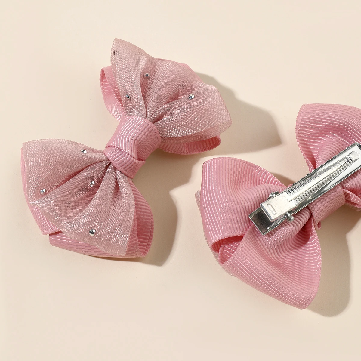 Сетчатые модные однотонные заколки для девочек с бабочками 2 шт