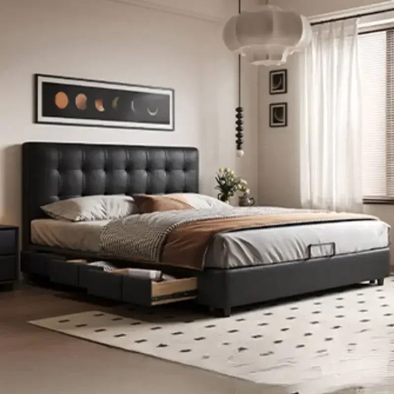 Фото Креативная красивая двуспальная кровать Queen Elegant European Luxury King Frame Bed Stores Sun Salon Muebles Para El Hogar Salon Furniture №2