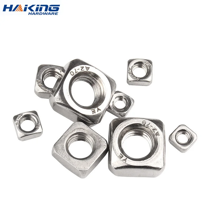 

10/ 50pcs A2-70 Stainless Steel Square Nuts Din557 M3 M4 M5 M6 M8 M10 M12