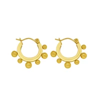 european and american round bead earrings fashionable simple retro titanium steel earrings fashion trend jewelry