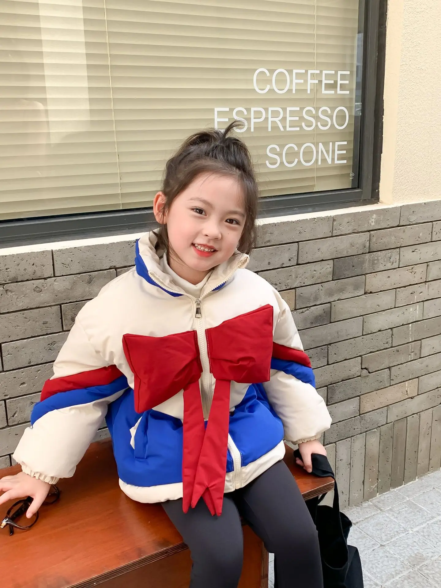 

MILA CHOU 2022 Winter Children Fashion Thick Bow Cotton-Padded Jackets Girl Casual Coat Top Kids Clothes 2-8Y